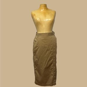 📔Vintage Khaki Wrap Maxi Skirt📔